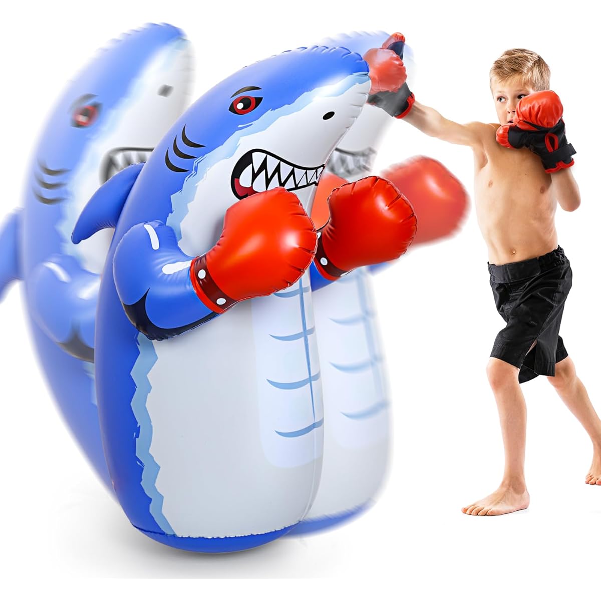 EagleStone Sandbag Children's Boxing Toy for Home Use Freestanding Punching Machine Air Sandbag Adult Daruma Design Punch Bag Sand Bag Stress Relief Stand Lack of Exercise Exercise Indoors Outdoors Change of Mood Elementary School Boys Girls Christmas Pr