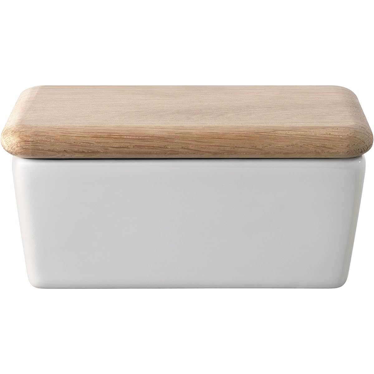 LSA Butter Case with Wood Lid White Height 7cm DINE P030-00-997
