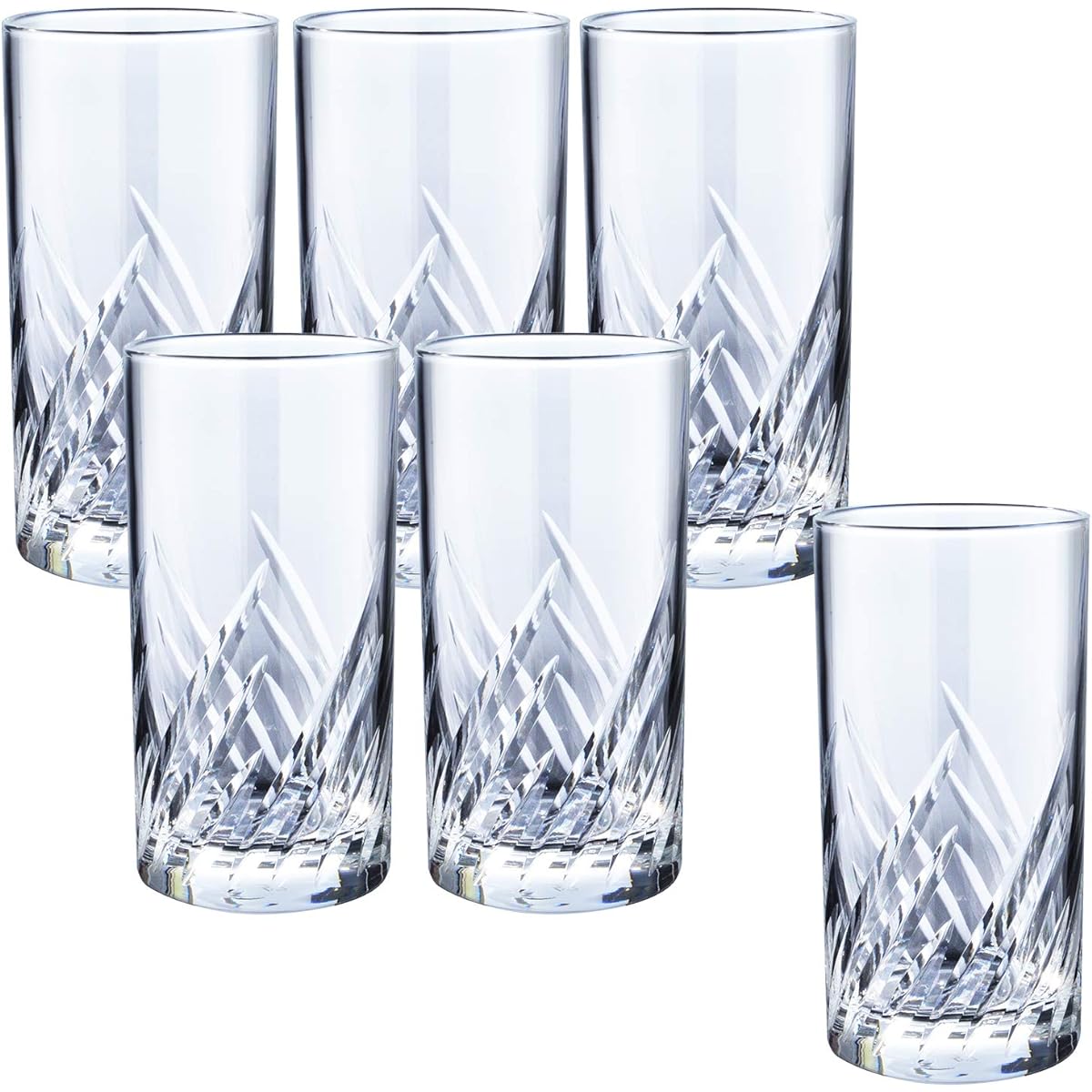 Toyo Sasaki Glass Tumbler Trough 240ml Made in Japan Dishwasher Safe 06408HS-E101 Set of 6