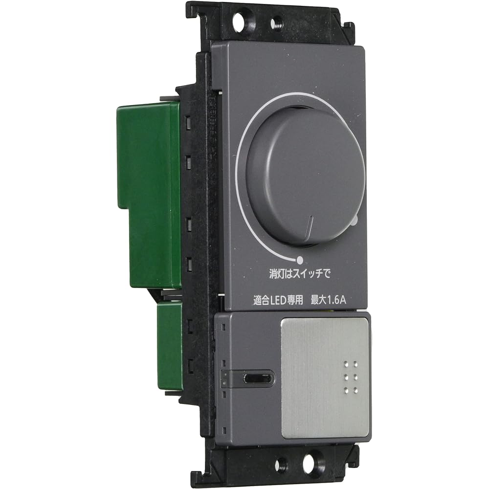 Panasonic Glacier Series Square LED Embedded Dimmer Switch C Firefly Switch C Compatible LED Only 1.6A Rotary Type with Lower Limit Illuminance Setting Function Silver Gray WTT57521S1