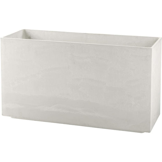 Richel Large Planter Cover Ceramic Style White 80 x 29.5 x 45 cm Laviere Pot Cover Cube Shape 711241