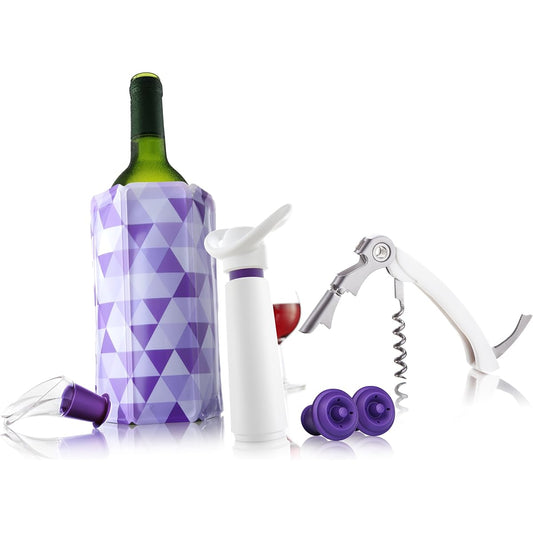 [Regular Imported Product] Vacuvin Wine Essentials White & Purple (Gift Set of 5 Wine Tools)