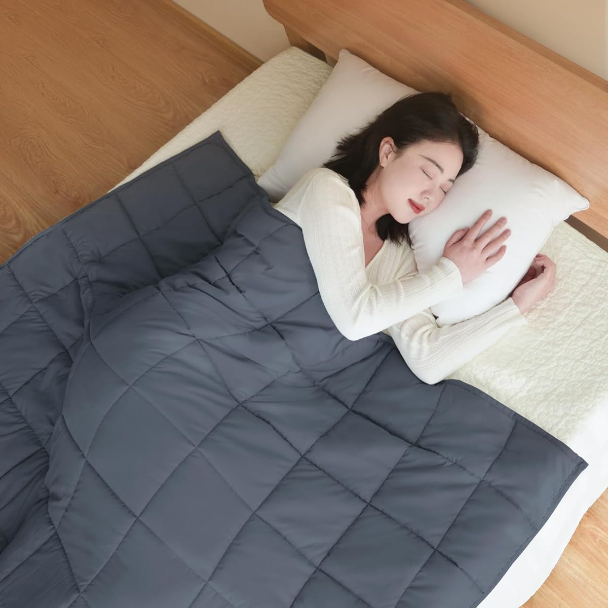 TOMODA LIFE Weighted Blanket, Weighted Blanket, Weighted Blanket, Comforter, Single, 11.0 lbs (5 kg), Washable, Summer and Winter, All Seasons, Kneeling Improvement, Stress Relief, Sleep Goods, Deep