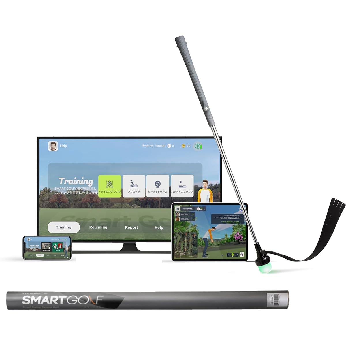 SMARTGOLF AIX (2023) Simulation golf AI swing analysis training club Precise AI coaching Measure and analyze head speed/flying distance/trajectory