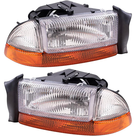 BROCK replacement set driver and passenger seat for passenger seats with headlight Park signal lamp 1998-2004 DAKOTA compatible