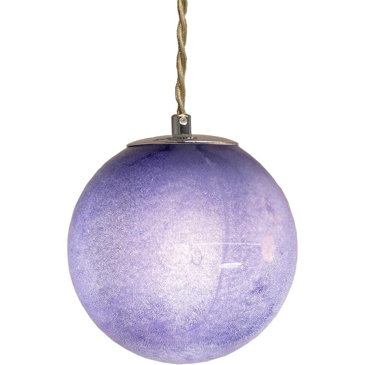 Mula Pendant Light, Glass LED Only, Duct Rail Compatible, Lighting Fixture E17, Cord Adjustable, Natural Stone and Planet, No Bulb (Lapis Lazuli (Blue))