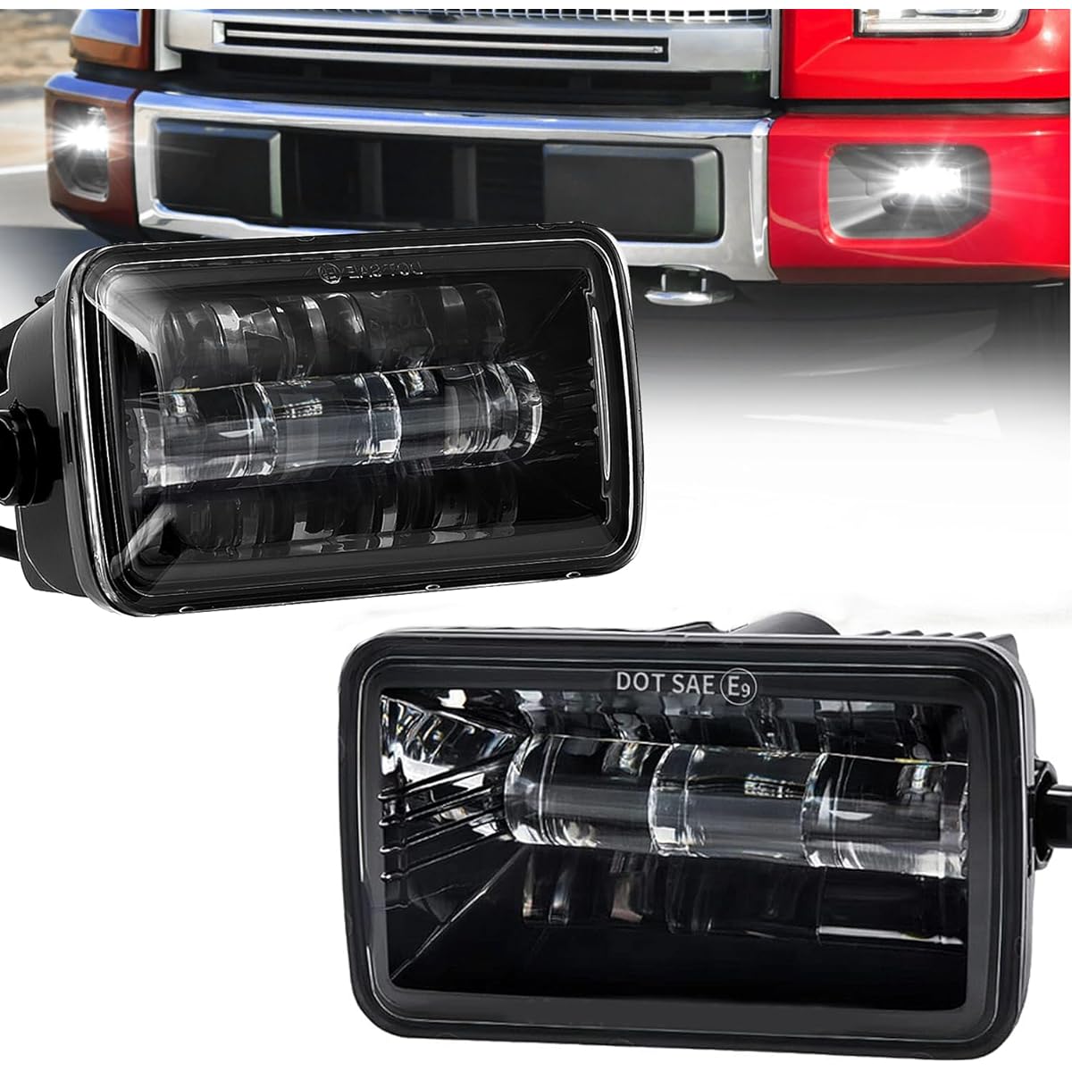 TUGWUETLWU 4 inch LED Fog Lump Ford F150 DRL 2015 2016 2017 2017 2019 2020 Super Duty League Fog Lump Ford Truck Ban Pardering Light