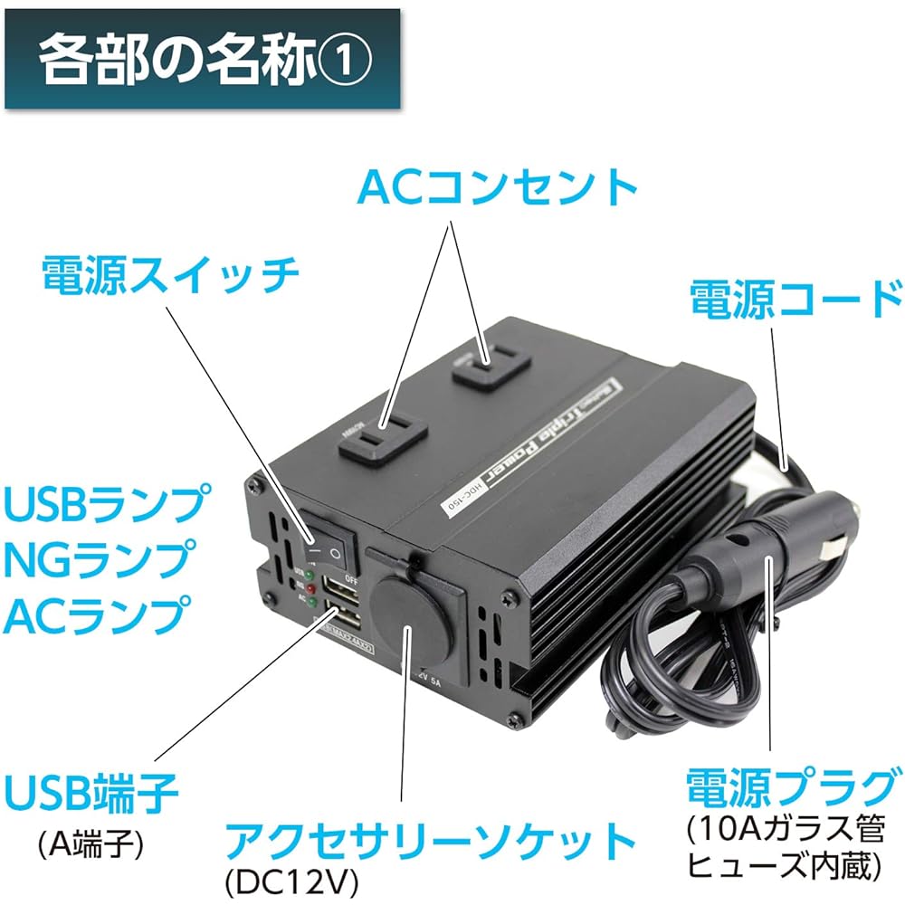 Meltec HDC-150 Automotive DCDC Converter Deco Deco Silent Type 3way (USB & Outlet & Accessory Socket) DC24V 2 Outlets 150W USB 2 Outlets 4A DC12V 1 Outlet 60W Meltec HDC-150