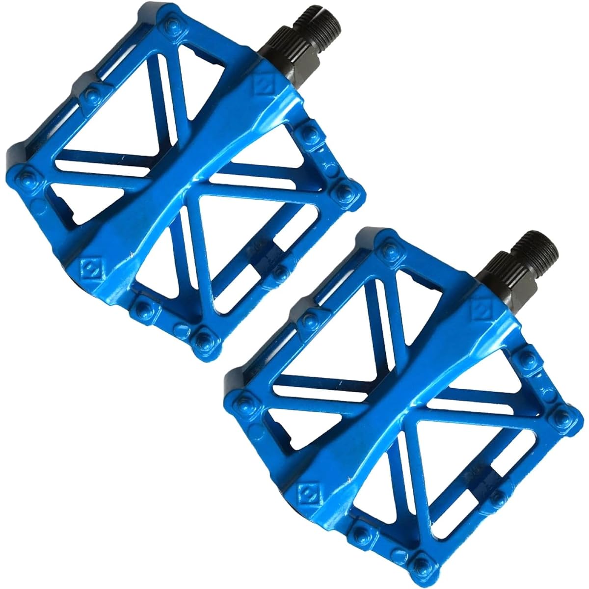 [Komorebiya] Aluminum Alloy Bicycle Pedals, Compatible with Mountain Bikes/Road Bikes, Non-Slip, Lightweight, Durable, OD06, Red, Set of 2