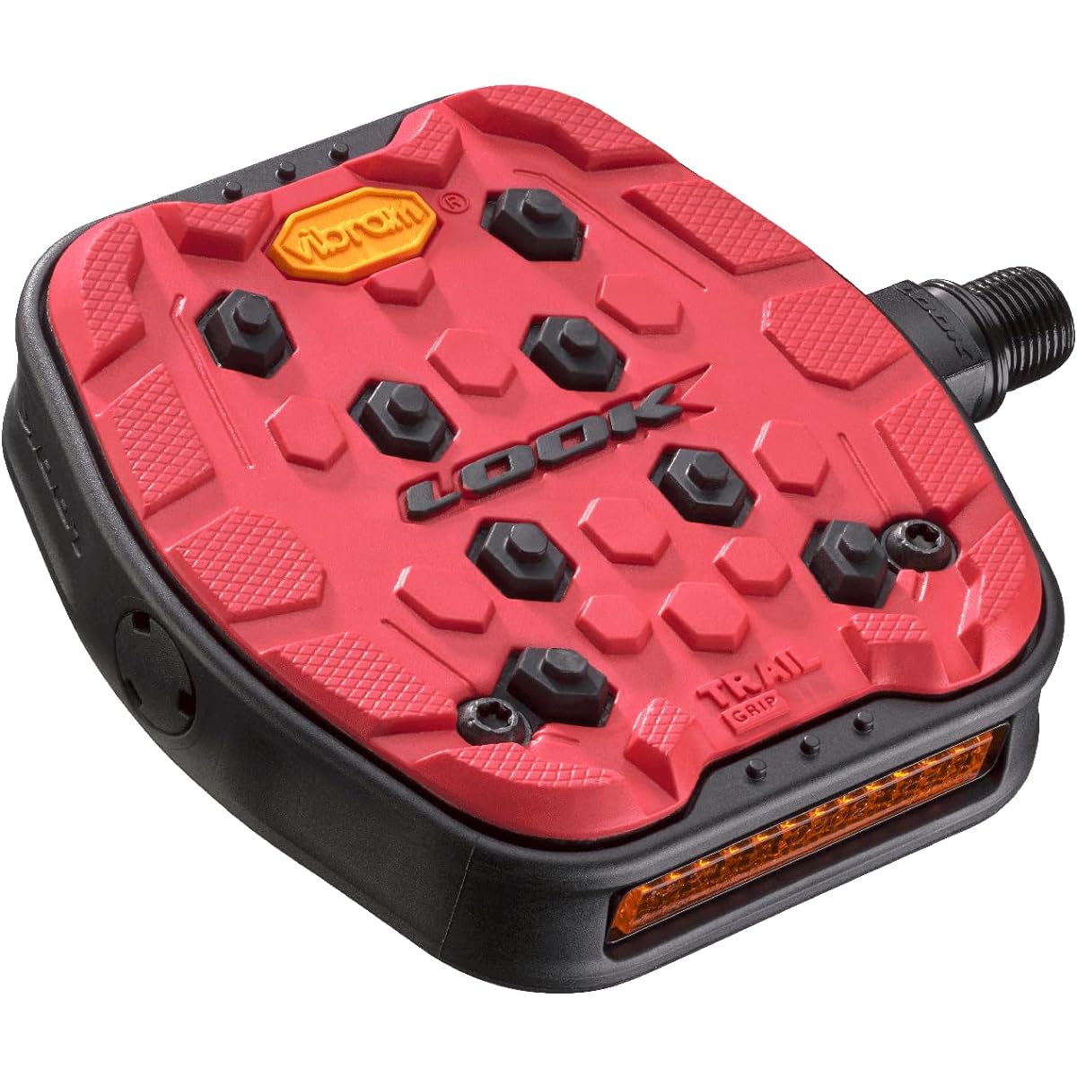 LOOK Cycle - Geo Trail Grip Bicycle Pedals - Flat Pedals - Reliability, Comfort, Durability - Anti-Slip Safety - Innovative Active Grip Rubber - High Performance MTB Bike Pedals
