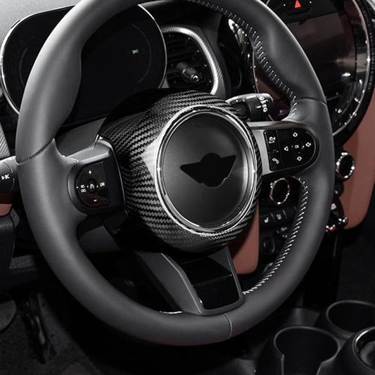 AIRSPEED Accessories Real Hard Carbon Fiber Car Steering Wheel Airbag Cover for Mini F54 F55 F55 F57 F60 Fashion Decal Dress Up Interior Parts Mini Cooper Clubman Countryman Cabrio Interior Panel (Black)