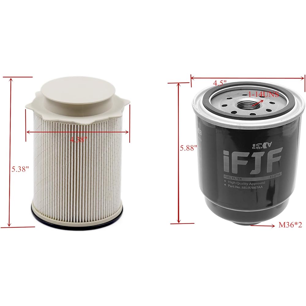 IFJF fuel filter/Water separator replacement RAM 2500 3500 4500 5500 6.7L Turbo diesel engine 68197867AA 68157291AA (3 pieces)