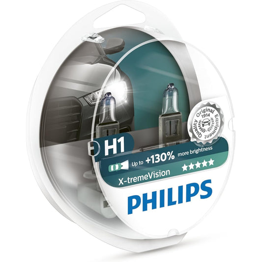 Philips X-treme Vision Up To 130% Headlight Bulbs H1 W Made in Europe