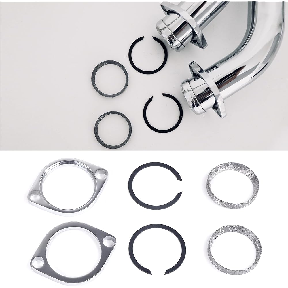 Chromium exhausted flange kit Harley Volume with fixed ring for 1984