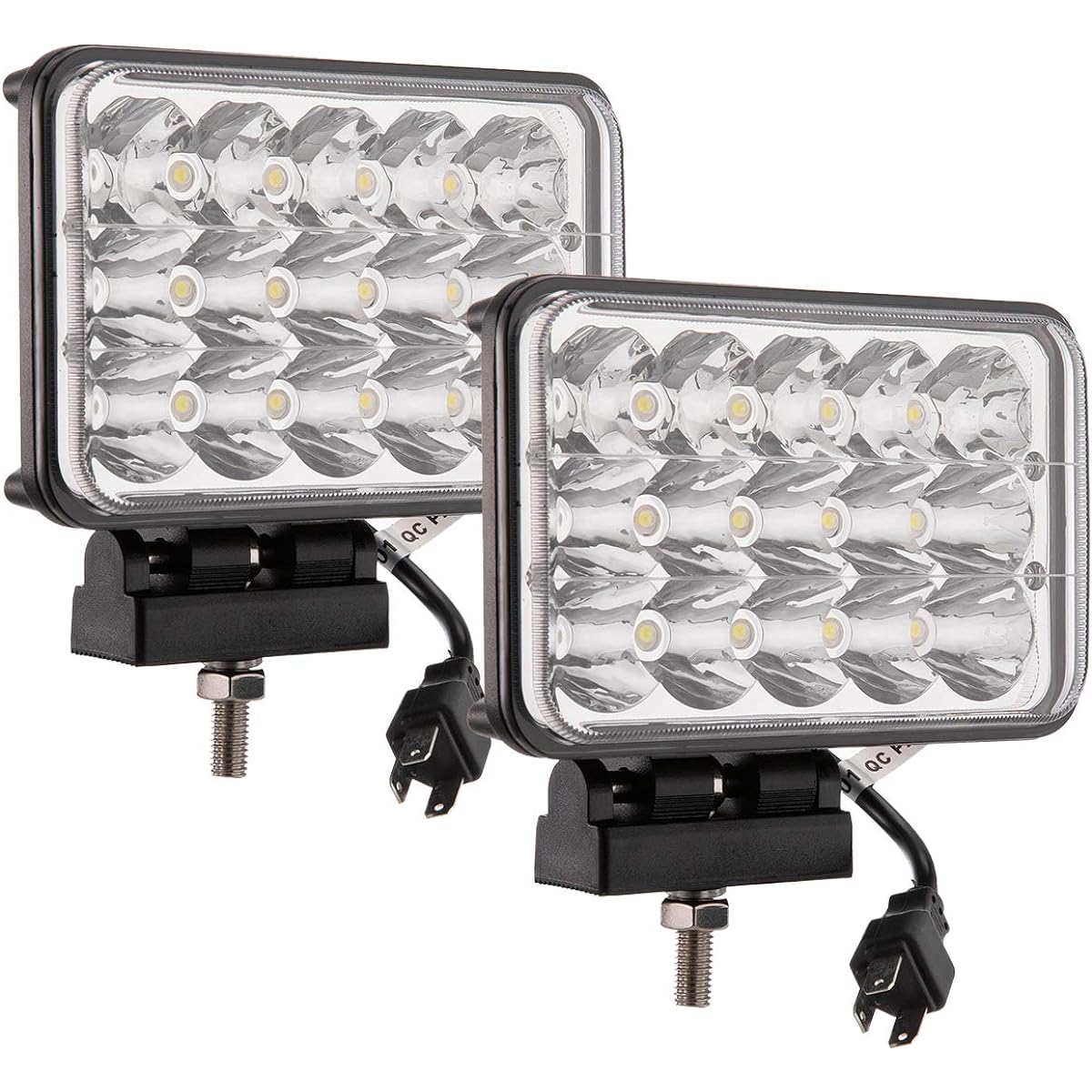 Lightronic Trailer Work Light, 15 Rungs, 45 W, Hi/Lo Beam, 6000K White Light, Motorcycle Auxiliary Light, Off-road, Headlight, Fish-fishing Light, Exterior Light, H4 Plug Included, Suitable for