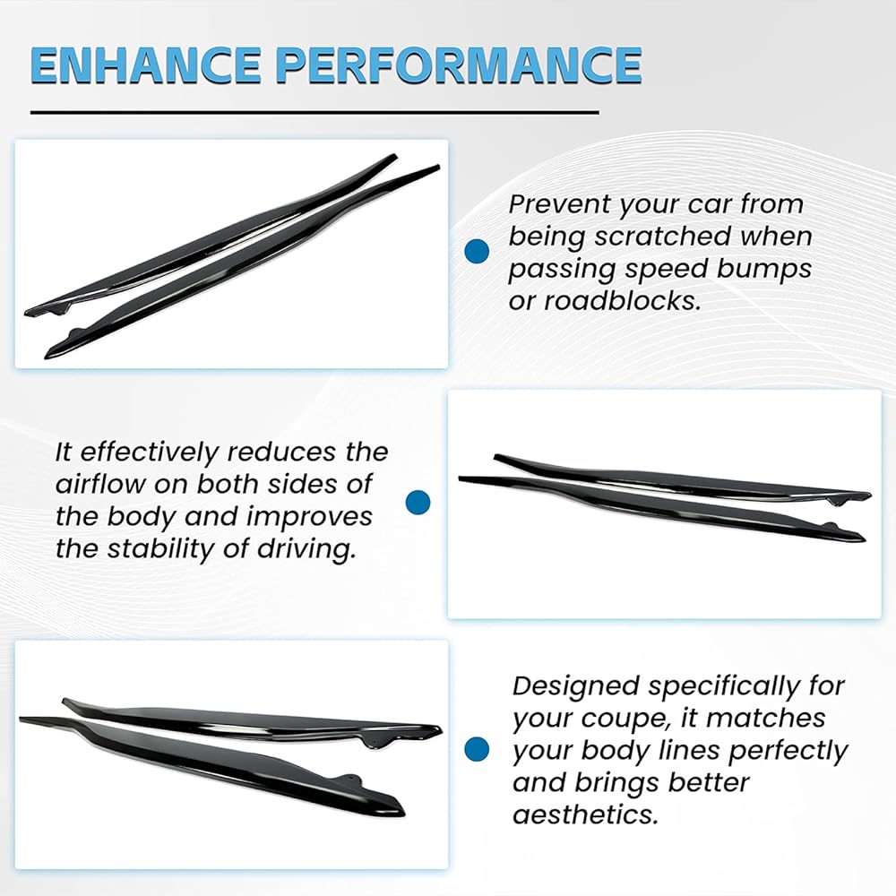 ECOTRIC side skirt 14-19 Corvette C7 Stingray Z06 ZR1 Z51 Grand Sports 2 Door Coupe Extension Locker Panel Side Side Parts Glossy Black