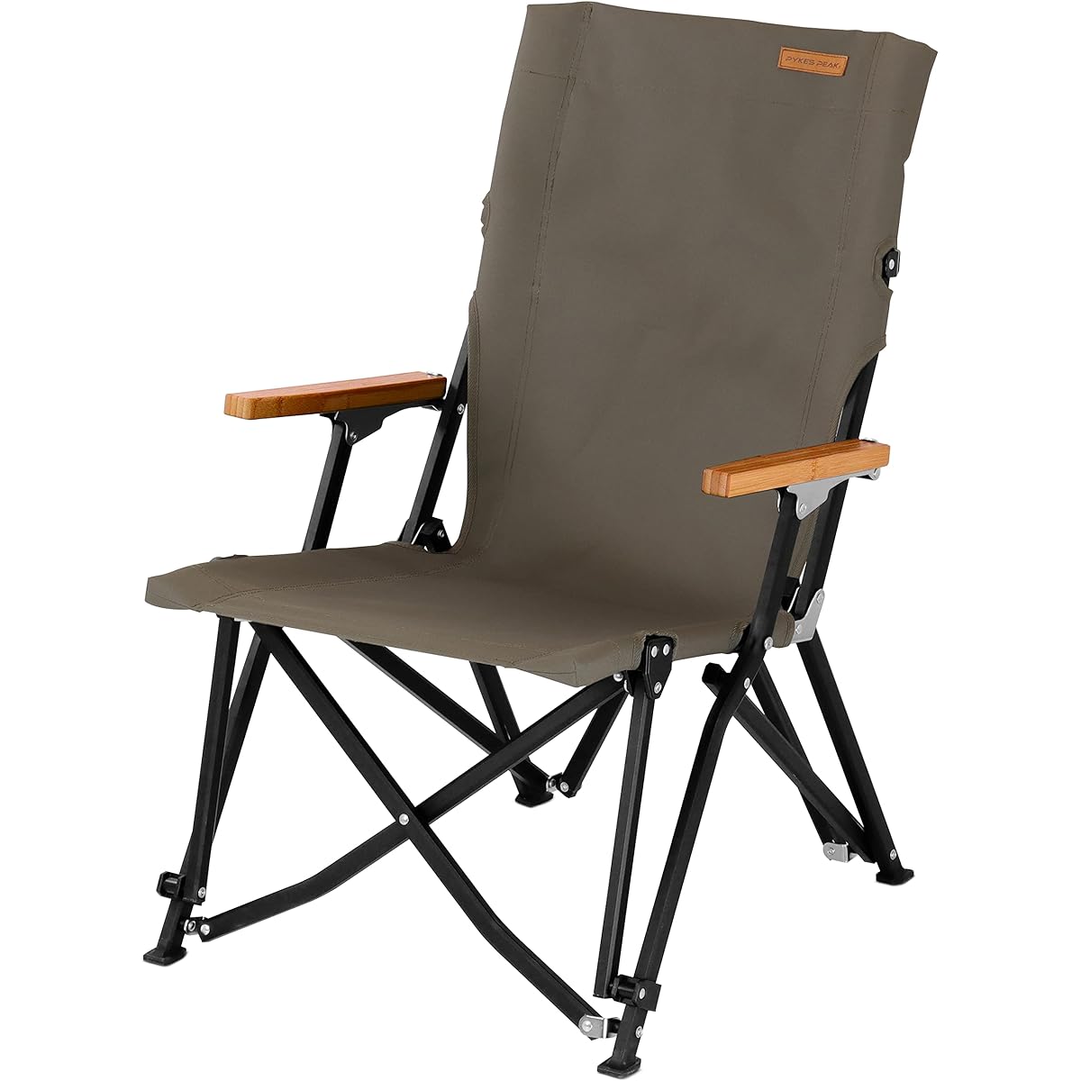 PYKES PEAK Outdoor Chair High Back Camping Chair Compact Folding Easy Lightweight CH-04 [HIGH BACK/OLIVE]