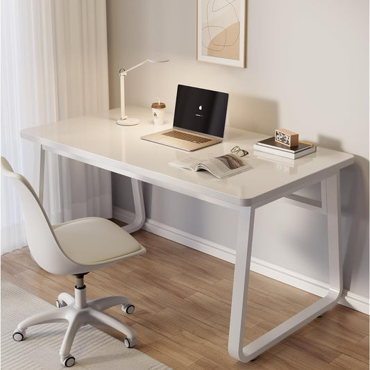 BURAYIENTA Scandinavian U-shaped Desk, Computer Desk, Width 80/100cm x Depth 50cm, Easy to Assemble, Simple Work Desk, PC Workbench, For Home Work, Remote Work, Stylish