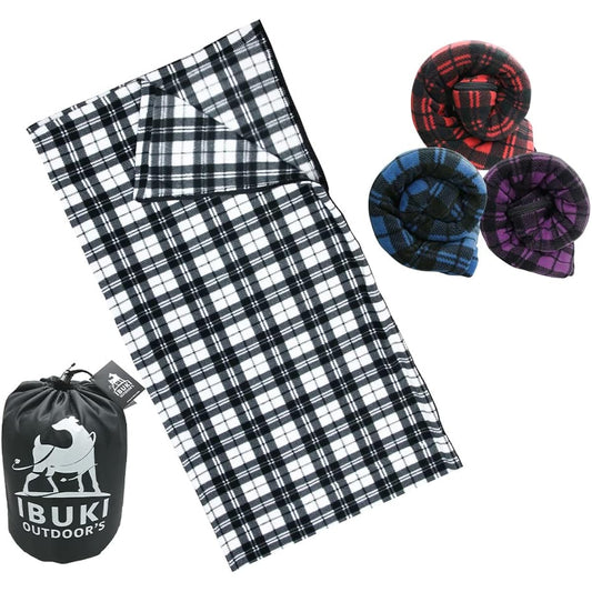 [IBUKI OUTDOOR'S] Sleeping bag, inner sleeping bag, thick fleece blanket, washable, large size, envelope type, for camping, outdoor activities, sleeping in the car, mountain climbing, disaster prevention (white)