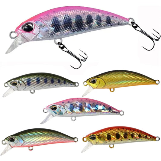 [PB Lure] Mountain Stream Minnow 50FS 50mm 5g Trout, Yamame, Amago Char, Rainbow Trout, Mountain Stream, Mainstream, Sea, Beginner, 5 Color Set