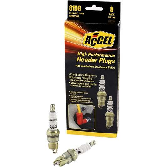 Accel 8198 Performance U -GROOVE Header Spark Plug -8 Packs