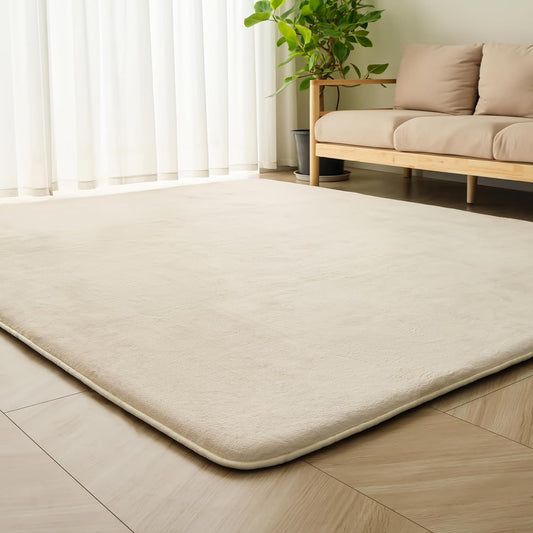 HARUMIN Extra Thick 30mm Carpet Rug Thick Approximately 1.5 Tatami Area Rug Rug Plain Soundproof Antibacterial Odor Resistant Mite Resistant Low Form Nordic Stylish Anti-Slip Compatible with Floor Heating Hot Carpets Kotatsu Mat High Resilience Yuka Prot