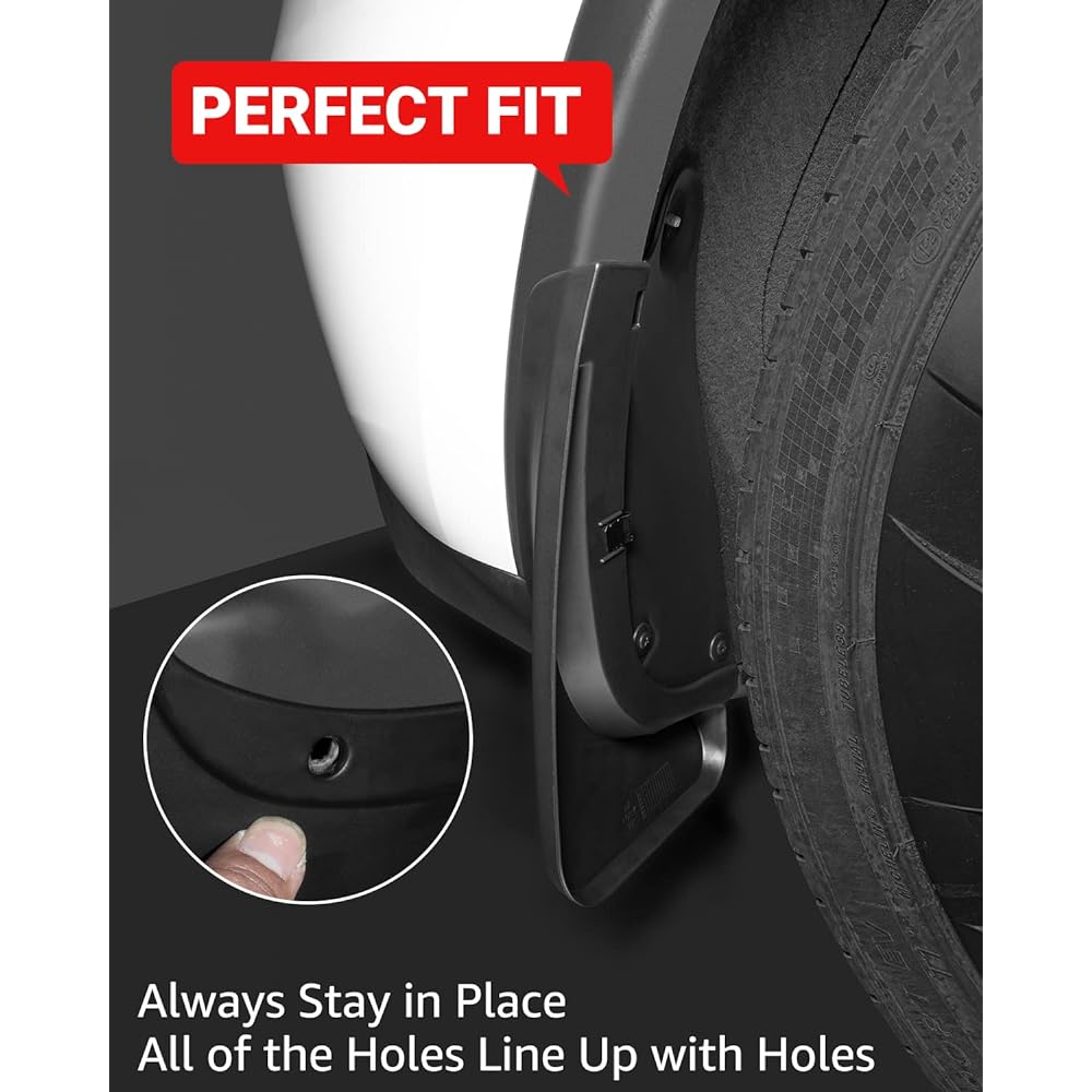 BASENOR Mud Flaps Splash Guards Winter Vehicle Dirt Protection No Drilling Required (Set of 4)