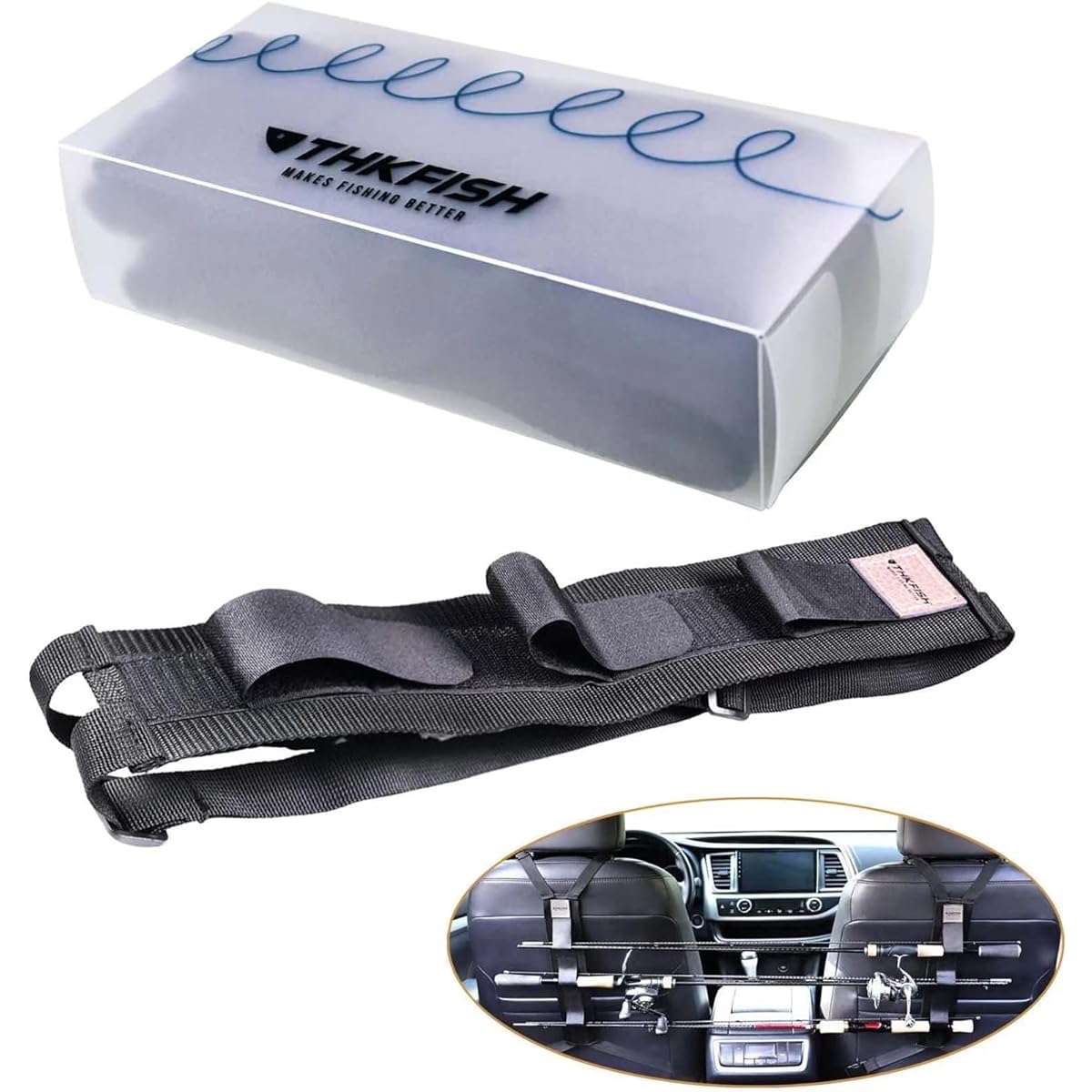 THKFISH Fishing Rod Belt Rod Keeper Belt for Truck Suv Wagons Vans