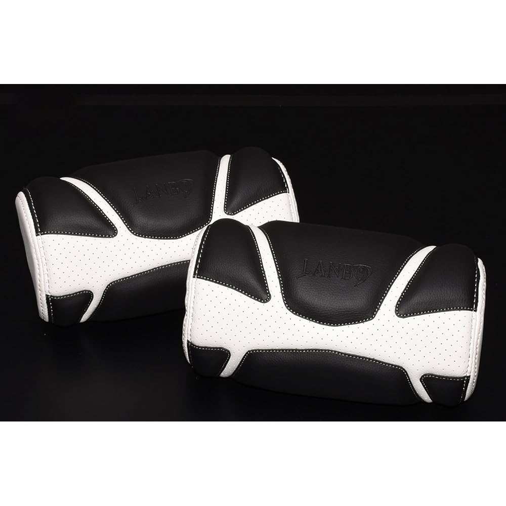 LANBO NECK PAD TYPE VOID (Set of 2) Black leather x white stitching neck pad General purpose Prius 50 series Hiace 200 series 1 type 2 type 3 type 4 type VOID-NP-WH