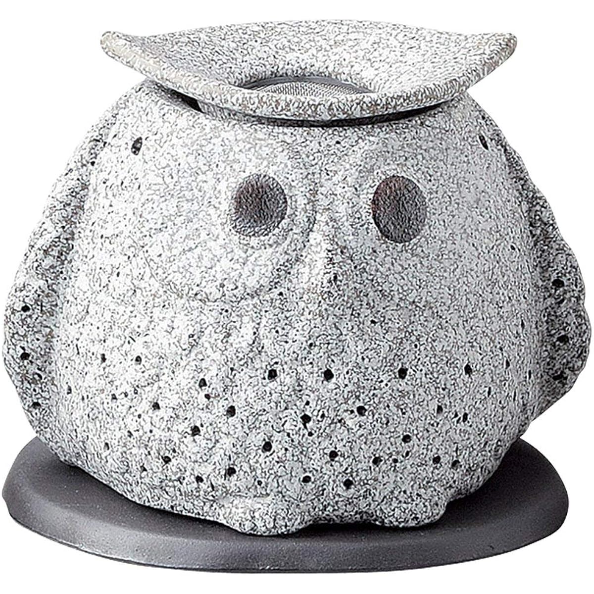 Tokoname-yaki tea incense burner: Electric tea incense burner (with ceramic plate, uses electricity 100v40w) Yamabogama stone style owl multi Size: 13 x 15.5 x 13.5 cm Le 36-16