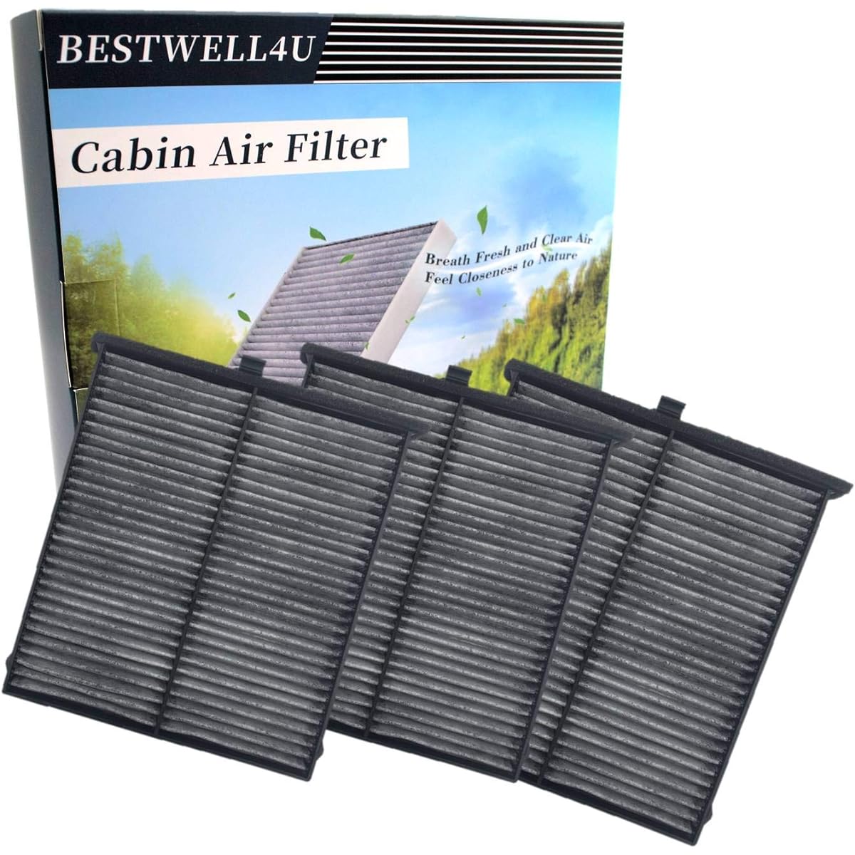 Carbon BW811 Cabin Air Filter Mazda 3/Mazda 6/Mazda CX-5 CPJ6X CF11811 KD4561J6X Melt Blone Non-woven 3 packs