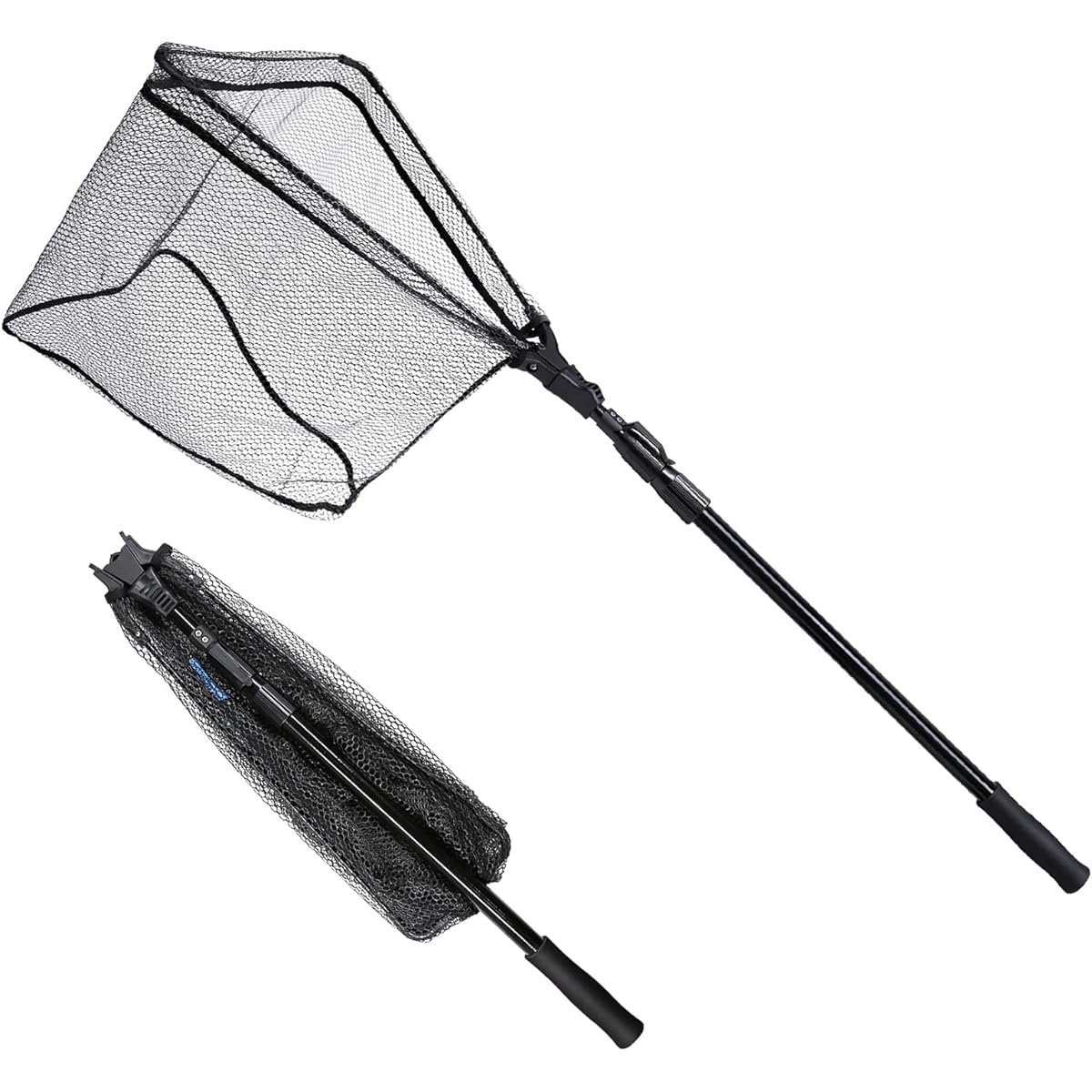 SANLIKE Ball Net, Collapsible Net, Foldable, Rough Net, Rough Net, Landing Net, One Touch Net, Telescopic, 3 Levels, Adjustable, Fishing Net, Scooping Net, Glass Fiber Pattern, Rubber Coating Net, Suitable for Freshwater and Saltwater, Lightweight, Compa