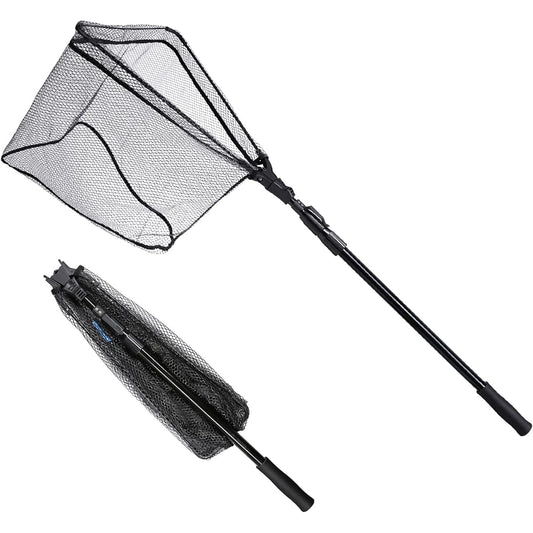 SANLIKE Ball Net, Collapsible Net, Foldable, Rough Net, Rough Net, Landing Net, One Touch Net, Telescopic, 3 Levels, Adjustable, Fishing Net, Scooping Net, Glass Fiber Pattern, Rubber Coating Net, Suitable for Freshwater and Saltwater, Lightweight, Compa