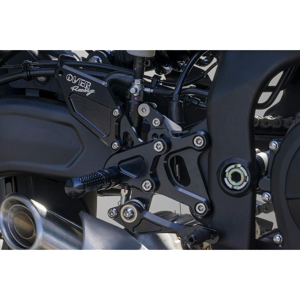 OVER RACING Back Step ZX-25R 4 Position Genuine Master Compatible Genuine Brake Hose Compatible Black 51-86-01B