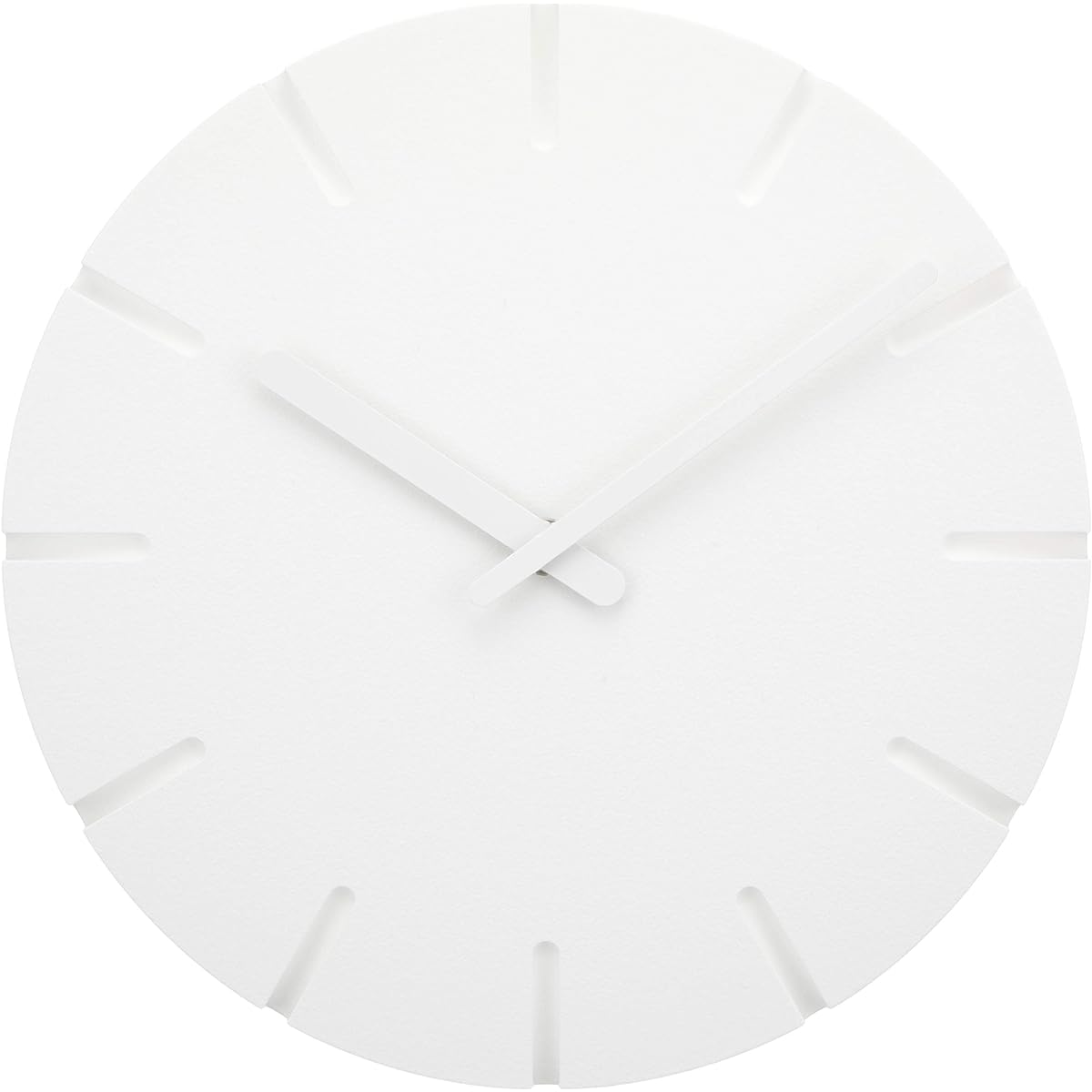 Lemnos Wall Clock Analog Carved Line White CARVED line NTL10-04C Lemnos