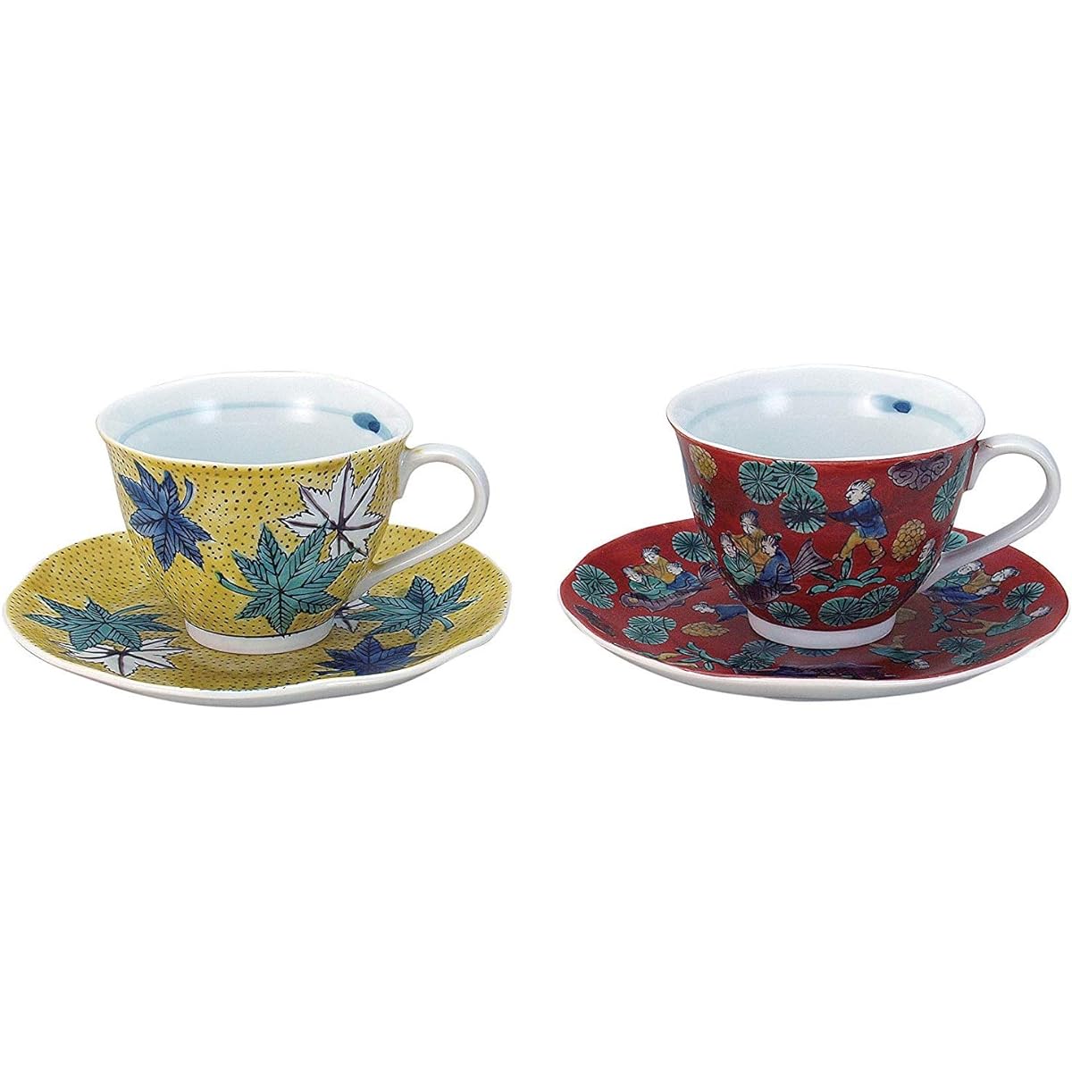 Kutani ware pair coffee wood rice/Yoshidaya