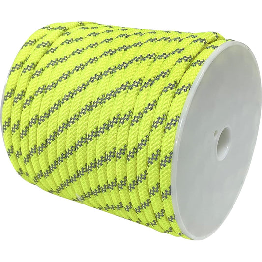 Sutekus Tent Rope, Rope Diameter 8mm, Paracord with Reflective Material, Guyline, Load Capacity 2000Kg (2 tons), Total Length 40m (Yellow)