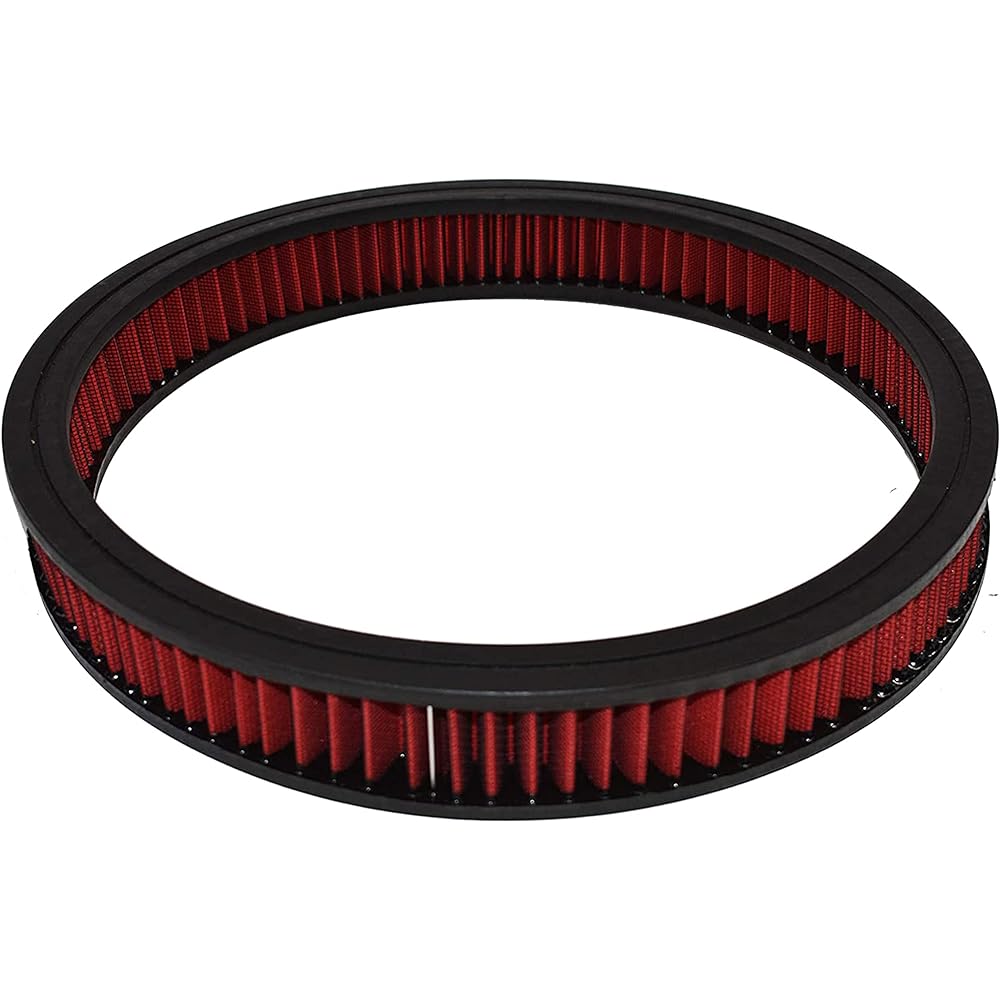 A-TEAM Performance Air Filter Element High Flow replacement Air Cleaner Washing and reusable Round Cotton Fiber Buick S volley Brewery GMC Ford Mopa All-Z Mobil Pontiac Compatible Red 14 inch x 2 inches
