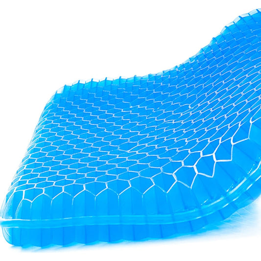 NEGODADirect Gel Memory Foam Gel Cushion Honeycomb Cushion Double Structure Large Zero Gravity Cushion Breathable Body Pressure Dispersion Non-slip Cover for Driving, Work, Desk Work, Fishing, Home Use Cushion (A002)