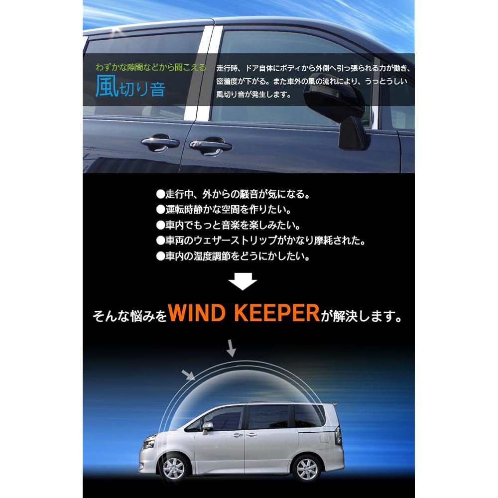Reinforced weather strip Noise reduction/Temperature maintenance/Dress up Deadening for a comfortable car interior Wind keeper/Wind noise prevention [18M] Black 1907100991