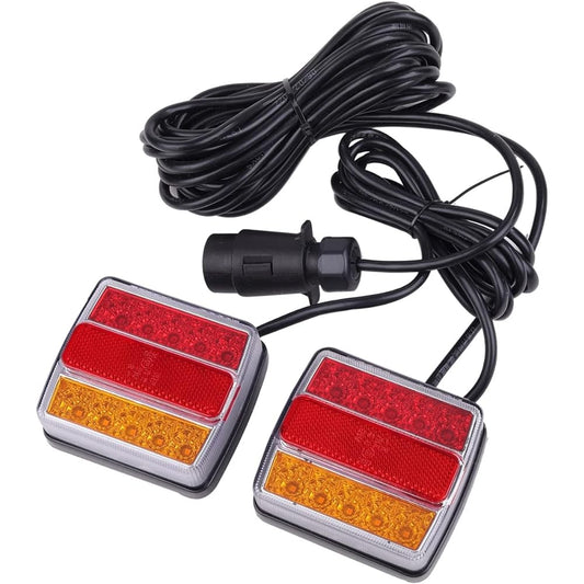 12V LED Tail Tail Lamp Light Turn Signal Brake Lamp Trailer Hitch Member Magnetic 7 Pin 7 Pole Coupler General Purpose Product (Set of 2)