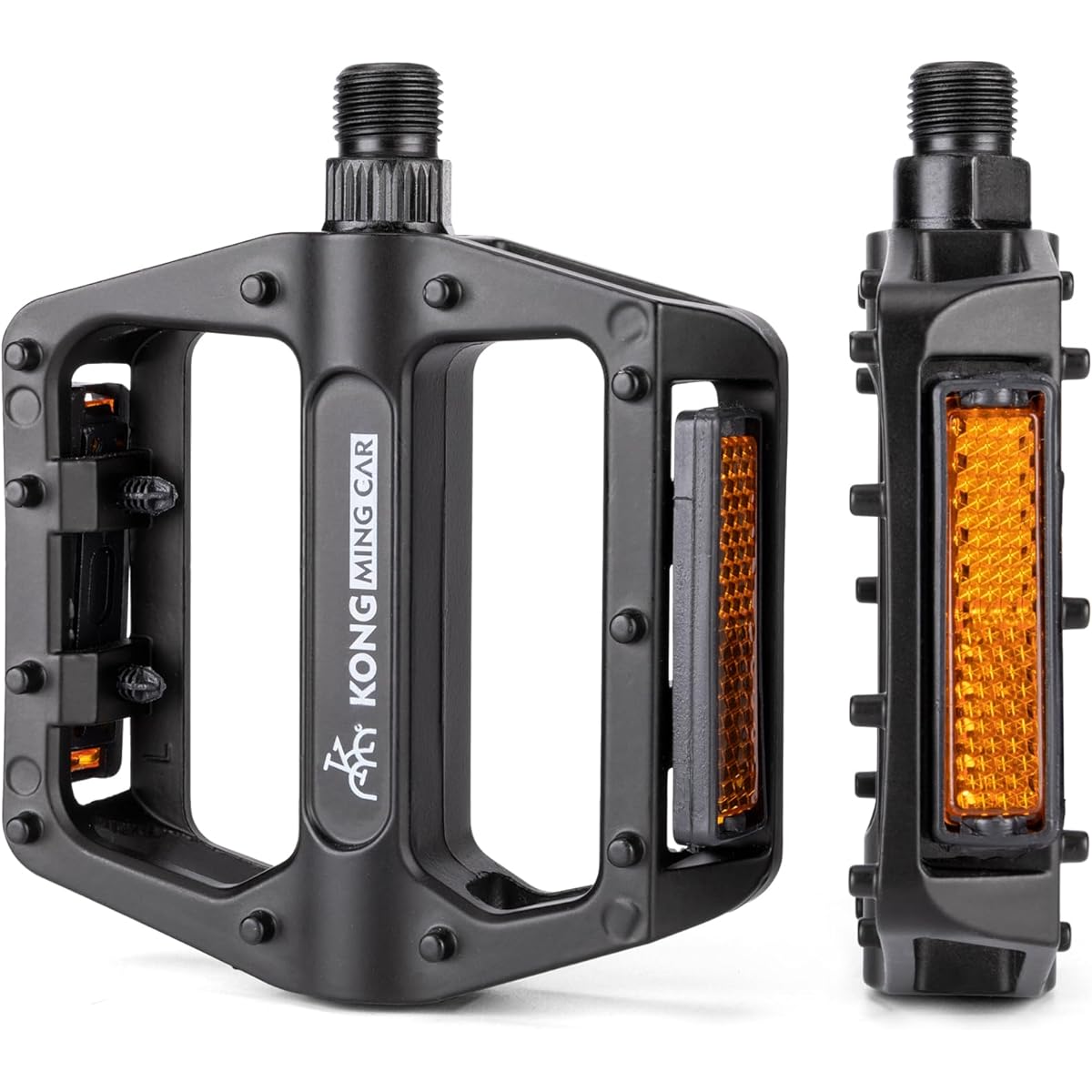 Bicycle pedal flat pedal with reflector 9/16 inch aluminum (KO-1020)