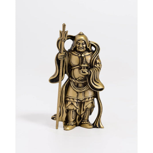 Seven Lucky Gods of Good Luck Bishamonten Silky Gold Buddhist sculptor: Hideun Makita Prototype_Kobiki Buddha Statue Ornament Takaoka Copperware (Bishamonten 7F)