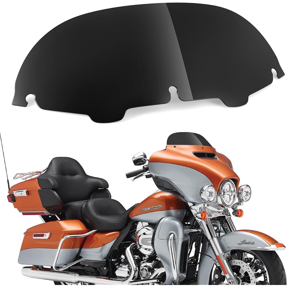 7 Inch Windshield Windshield Round Motorcycle Windshield Harley-Davidson Touring Street Glide Electra Glide FLHT FLHTCU Ultra Classic Glide FLHX FLHTK Tri Glide 1996-2013 (7 Inch Black)