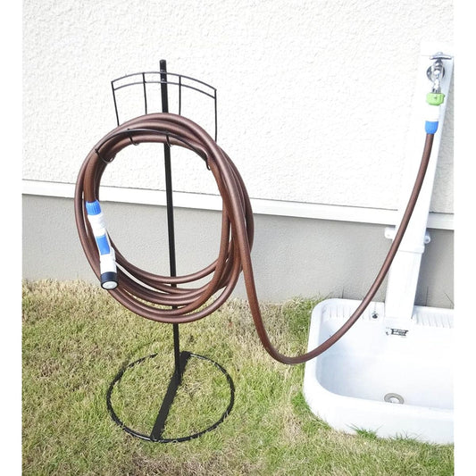 Hose Holder, Hose Stand, Iron, Freestanding, Made in Japan, Domestic Hose Hanger, Garden, Balcony, Gardening, Watering, Stylish, Kobayashi Hardware