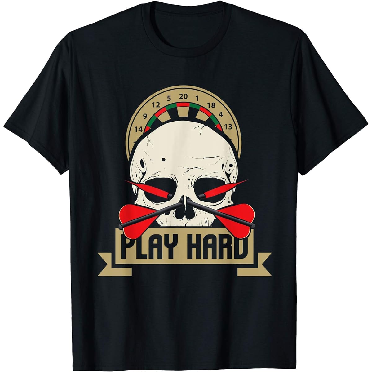Darts I Dart Board I Skull Bulls Eye Team Darts T-Shirt