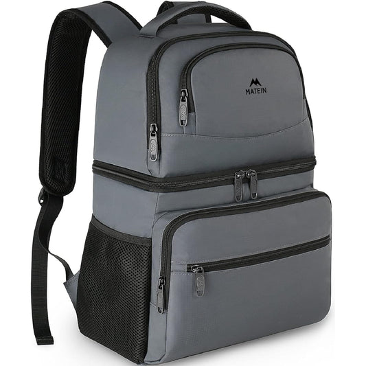 Cooler Backpack 26 Cans Insulated Lunch Backpack for Men Women Leak Proof Double Layer Lunch Cooler Bag Lightweight Soft Lunch Backpack with Cooler Compartment for Beach Camping Picnic Hiking Work