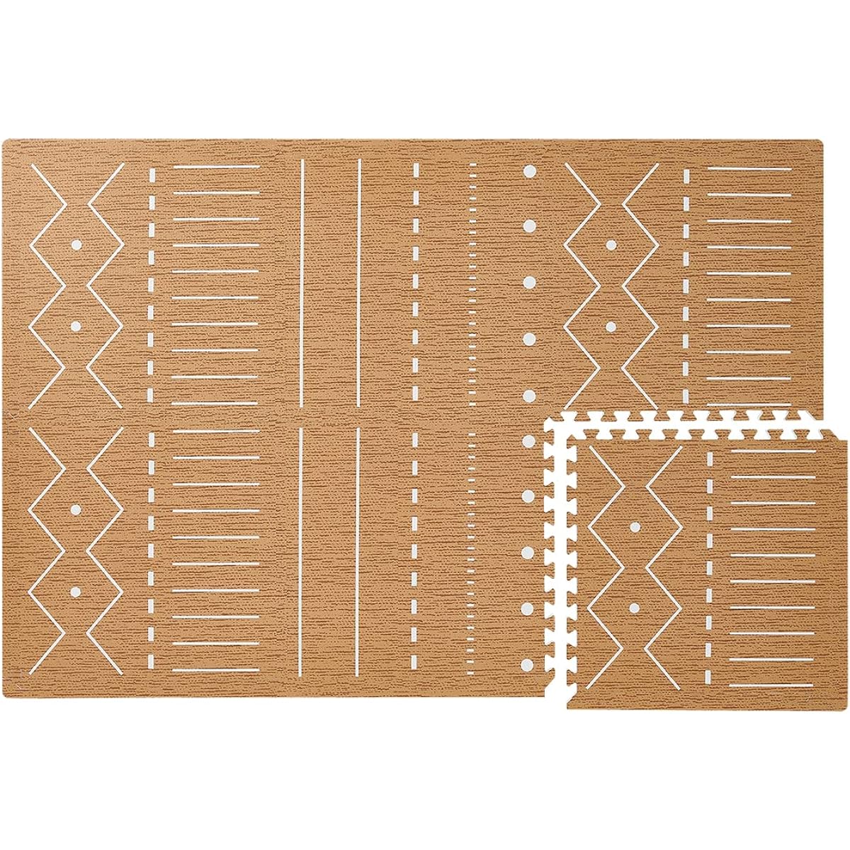 toddlekind Joint Mat Large Thick Scandinavian Floor Mat Play Mat BERBER CAMEL 60x60cm