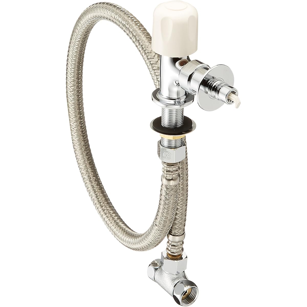 SANEI Dishwasher branch stop valve set, one-touch hose connection, automatic water stop function, 80cm flexible included Y5050TVA-1S-13