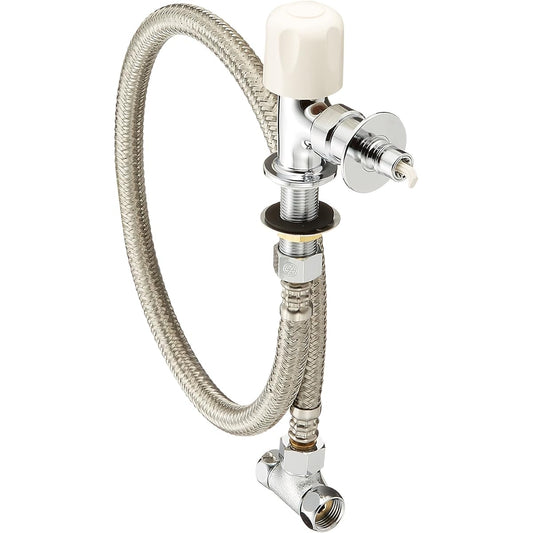 SANEI Dishwasher branch stop valve set, one-touch hose connection, automatic water stop function, 80cm flexible included Y5050TVA-1S-13